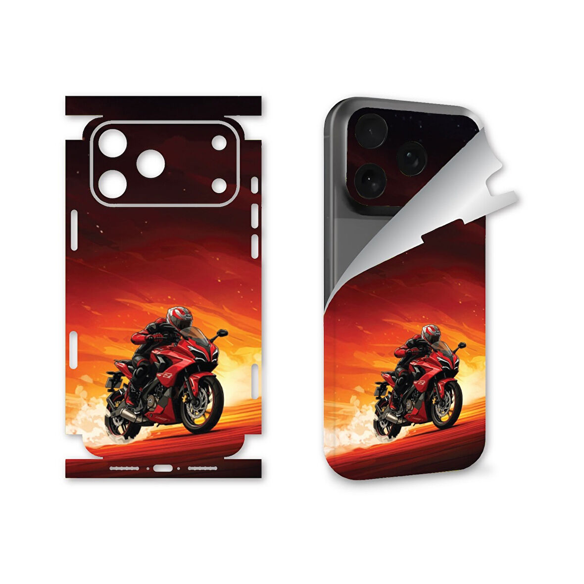 Apple Iphone 17 Pro Max Uyumlu Full Kaplama Sticker Çizilme Önleme Kılıfsız Kullanım İçin Motor