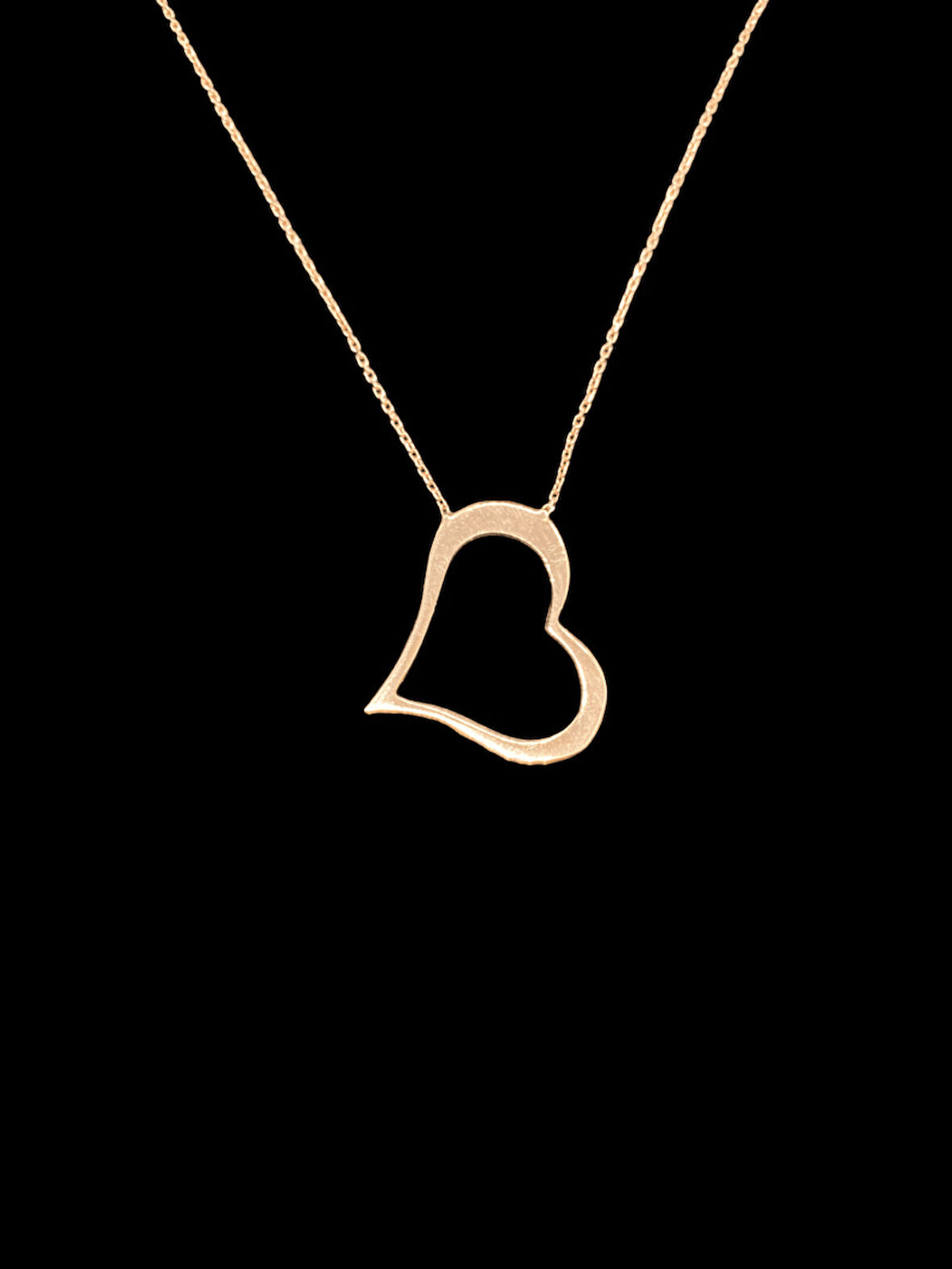 ❤️ 925 Ayar İthal Gümüş Kalp Model Rose Gold Renk Kolye — Aşkın Zarif İfadesi