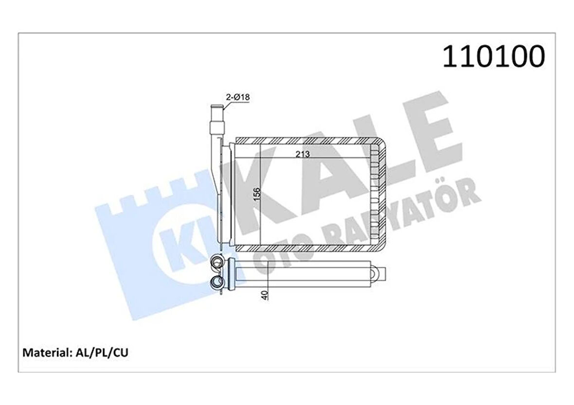 KALORİFER RADYATÖRÜ R9-R11-EXP 212X156 BAKIR/PLASTİK 2 SIRA CU PL SİSTEM 7701027078