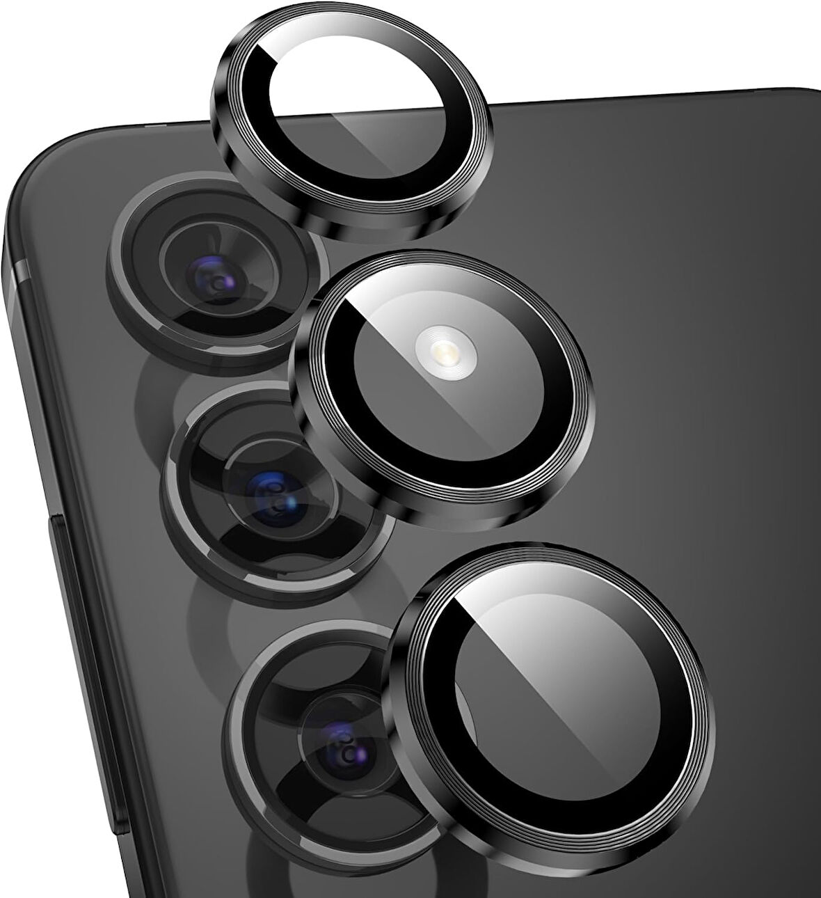 Samsung Galaxy S25 ile Uyumlu Temperli Cam Tekli Kamera Lens Koruyucu