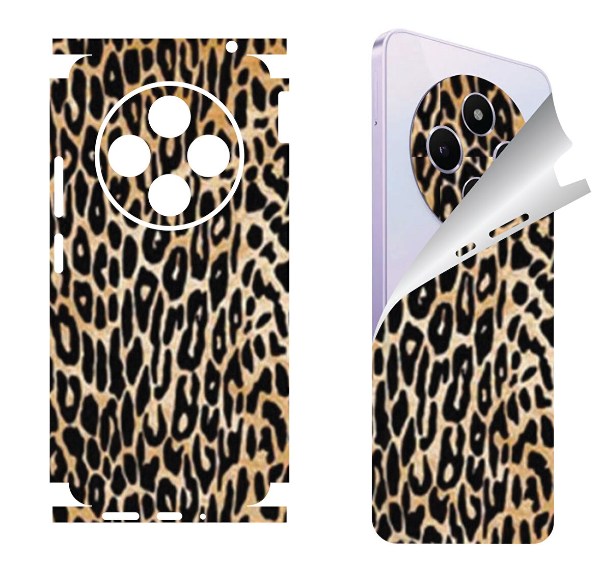 Xiaomi Redmi 14c için uyumlu 360 full arka kaplama koruma sticker - KADİFE LEOPAR