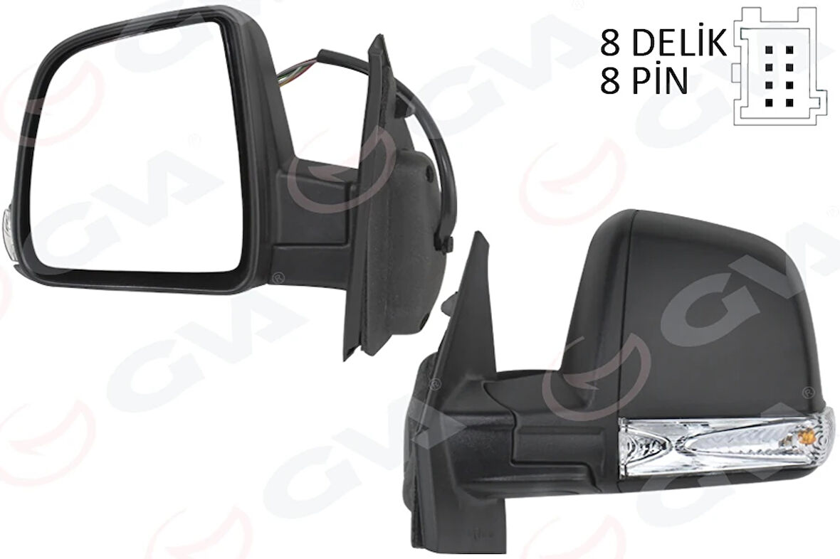 DIŞ DİKİZ AYNASI ELEKTRİKLİ SOL DOBLO 3 2011 MD. SİNYALLİ KATLANIR / POWER FLOK DESENLİ 8 FİŞ 735645708