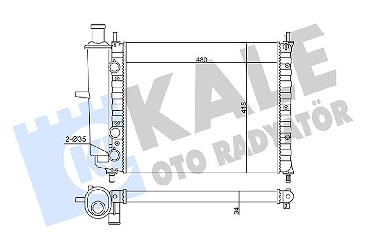 FIAT BRAVO 182 BRAVA MAREA 1.6 165 95<04 AC MT MEKANİK 480104151034 SU RADYATÖRÜ 46534995 K46534995