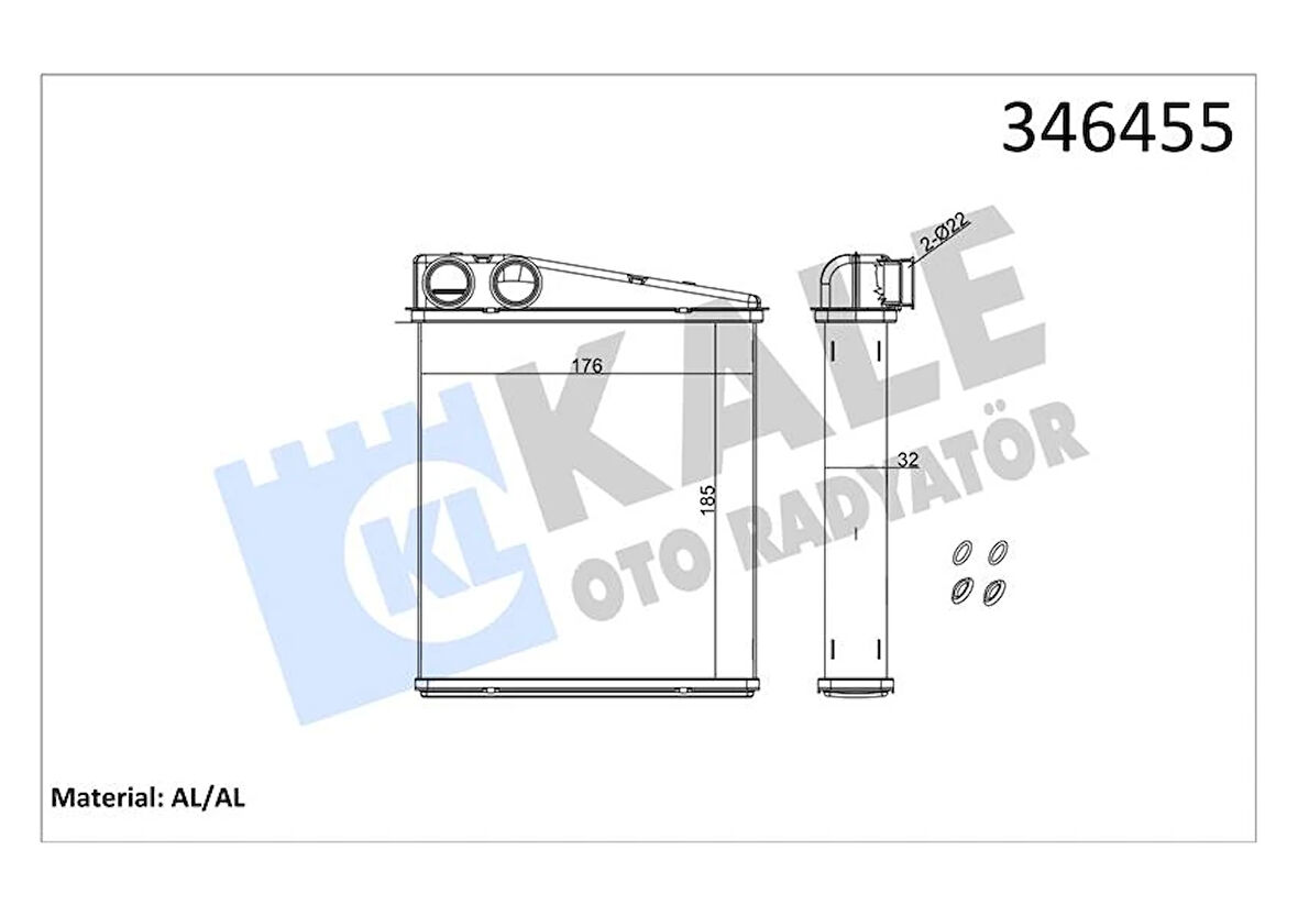 KALORİFER RADYATÖRÜ BRAZİNG CADDY 3-GOLF 5-6-JETTA 3-OCTAVIA-TOURAN-ALTEA-LEON-A3-Q3-TOLEDO 1K0819031 1K0819031A 1K0819031B
