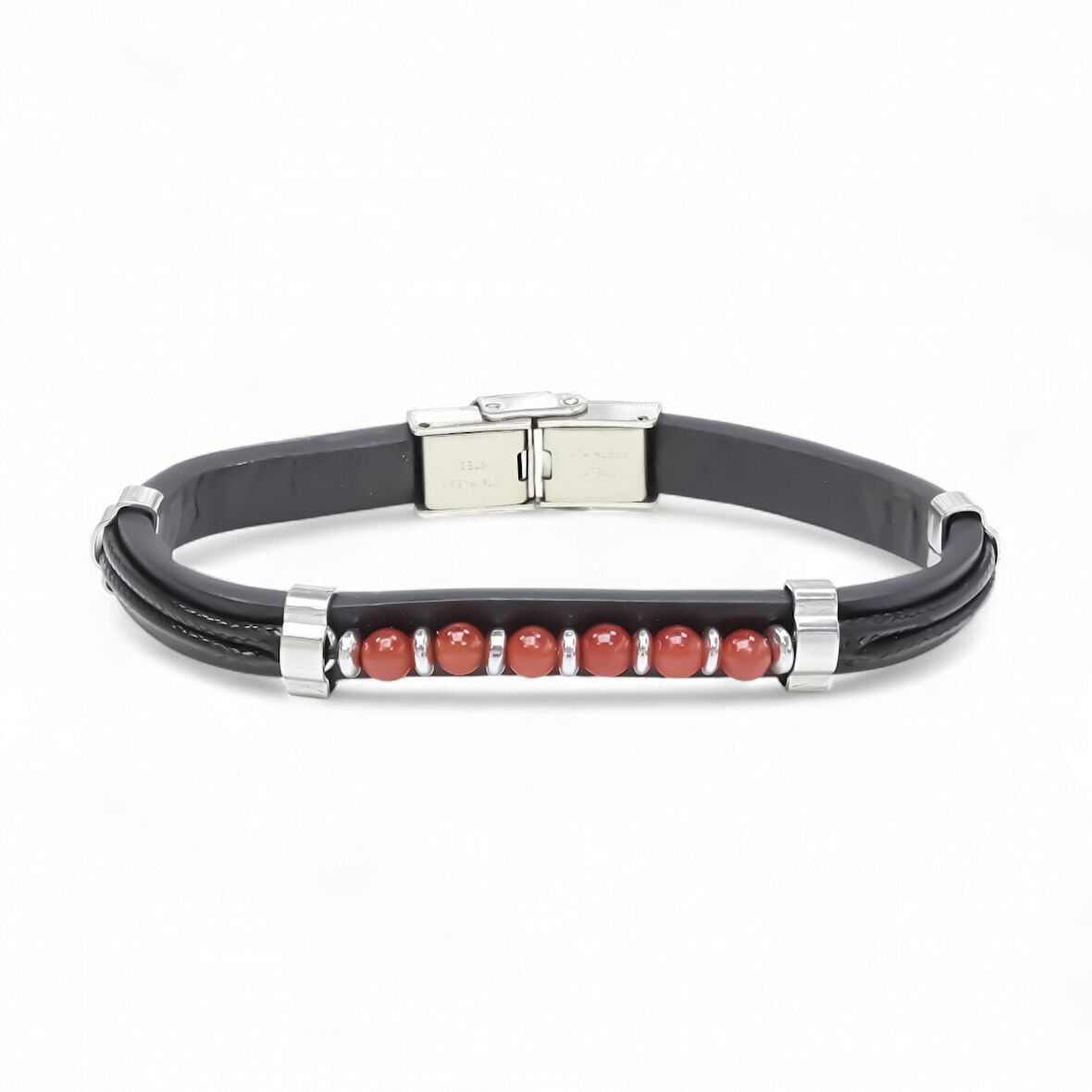  FM Kırmızı Akik Taşlı Deri Bileklik 31831G6D4M 