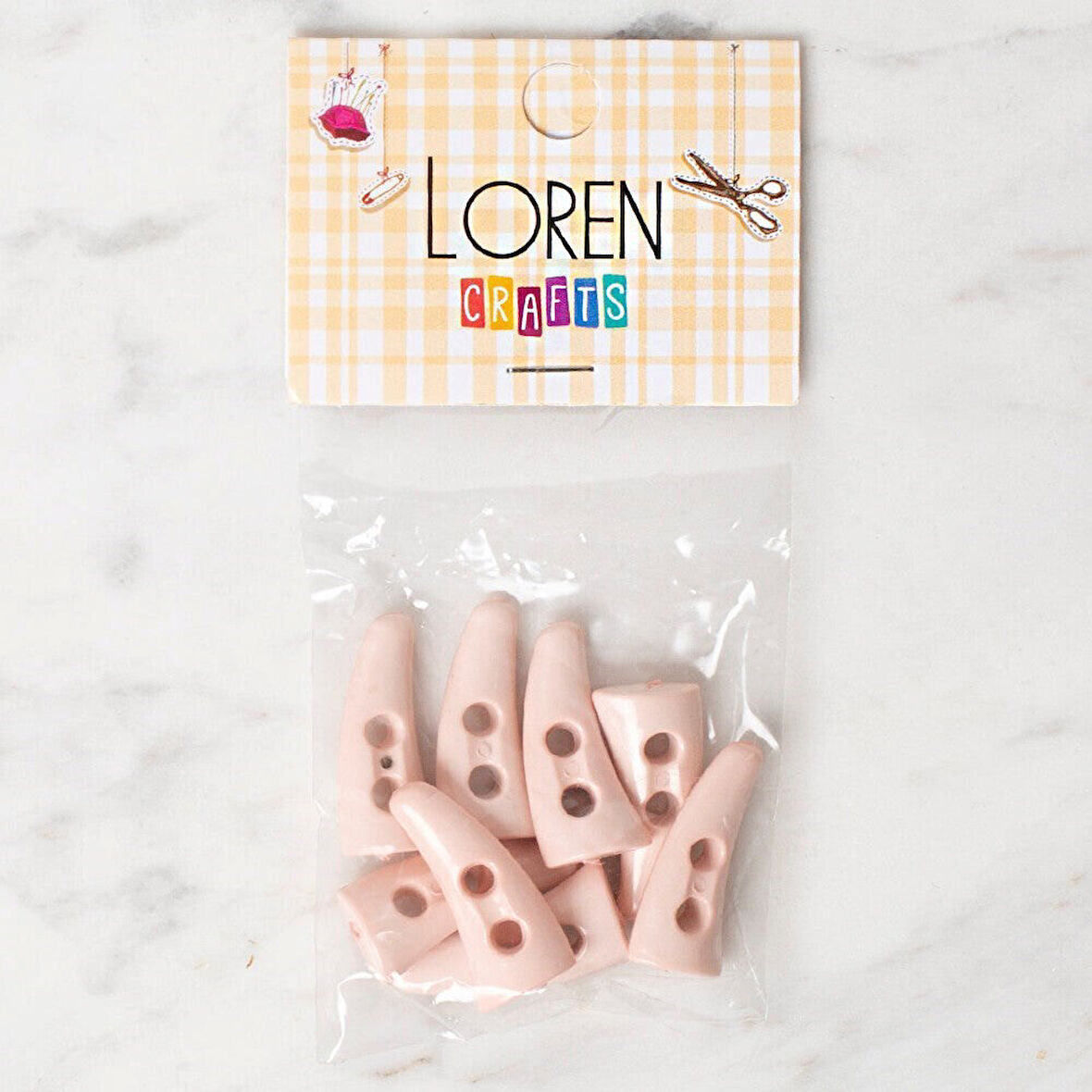 Loren Crafts 8 li açık pembe çoban düğme - 138