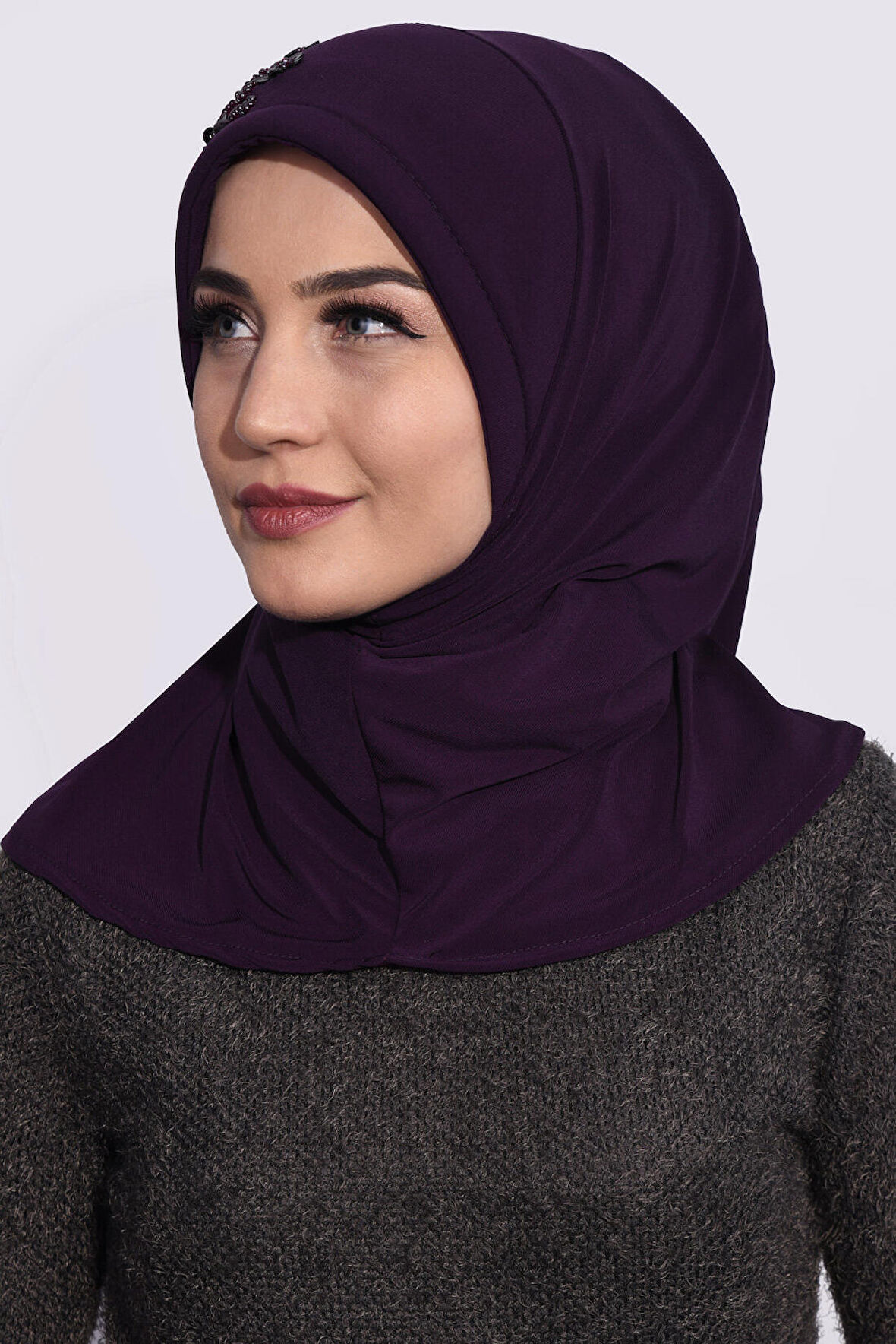 Pratik Pullu Hijab Mor - Mor