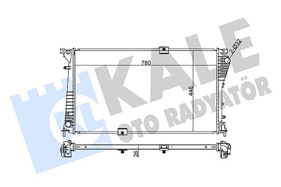 RADYATÖR VIVARO 2006TRAFIC 206 2.5CDTI G9U.6.30 AC KLİMASIZ MEK 780X462.25X27 AL PL BRZ 93857125 8200465488