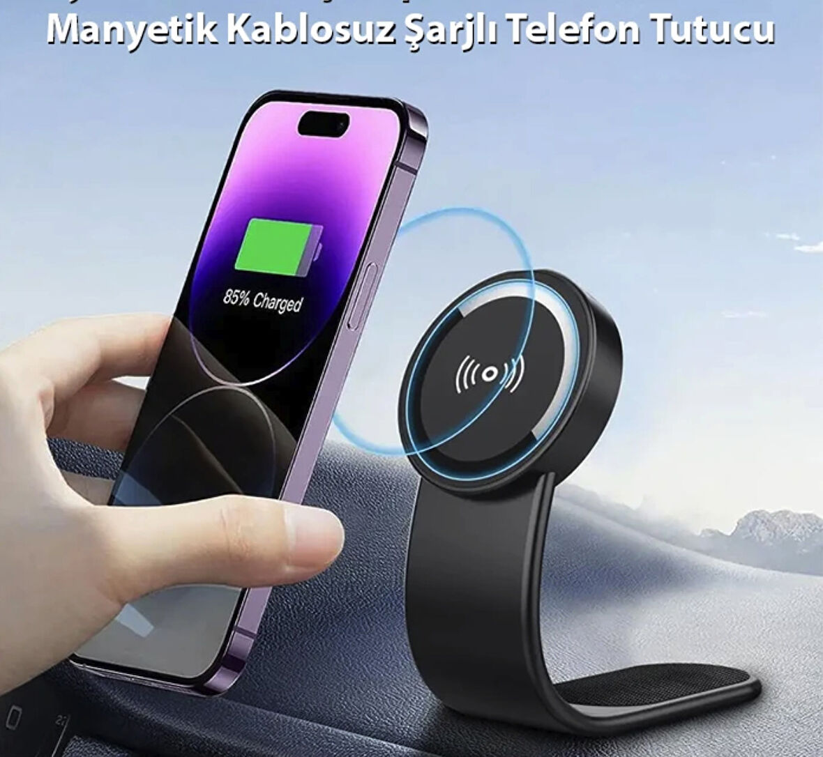 Magsafe kablosuz şarjlı araba için araç içi telefon tutucu wireless şarj özellikli