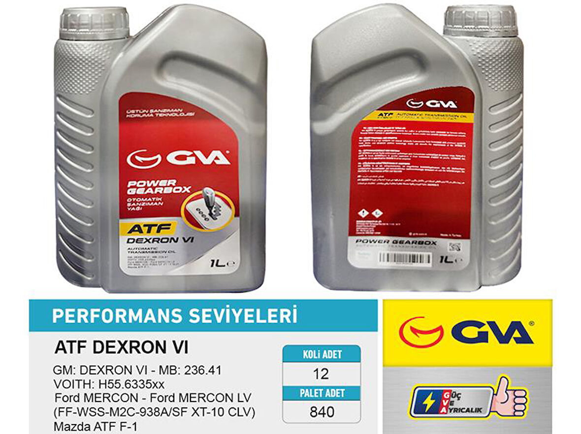 OTOMATİK ŞANZIMAN YAĞI ATF DEXRON 6 KIRMIZI 1 LT (12 ADET)