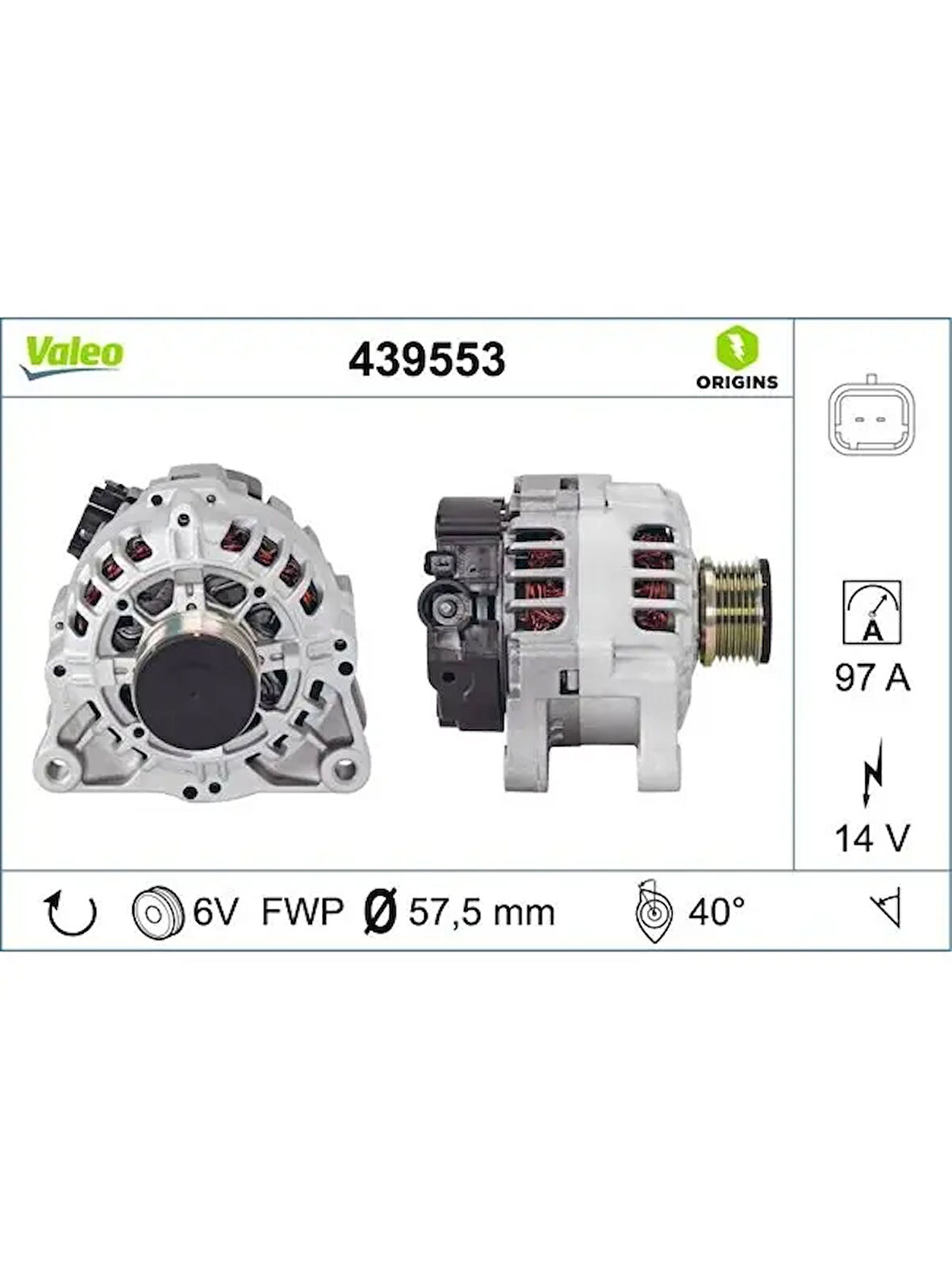 ALTERNATOR 12V 97A JUMPER 2,0HDI 02 DUCATO 1,9TD / 2,0JTD 02