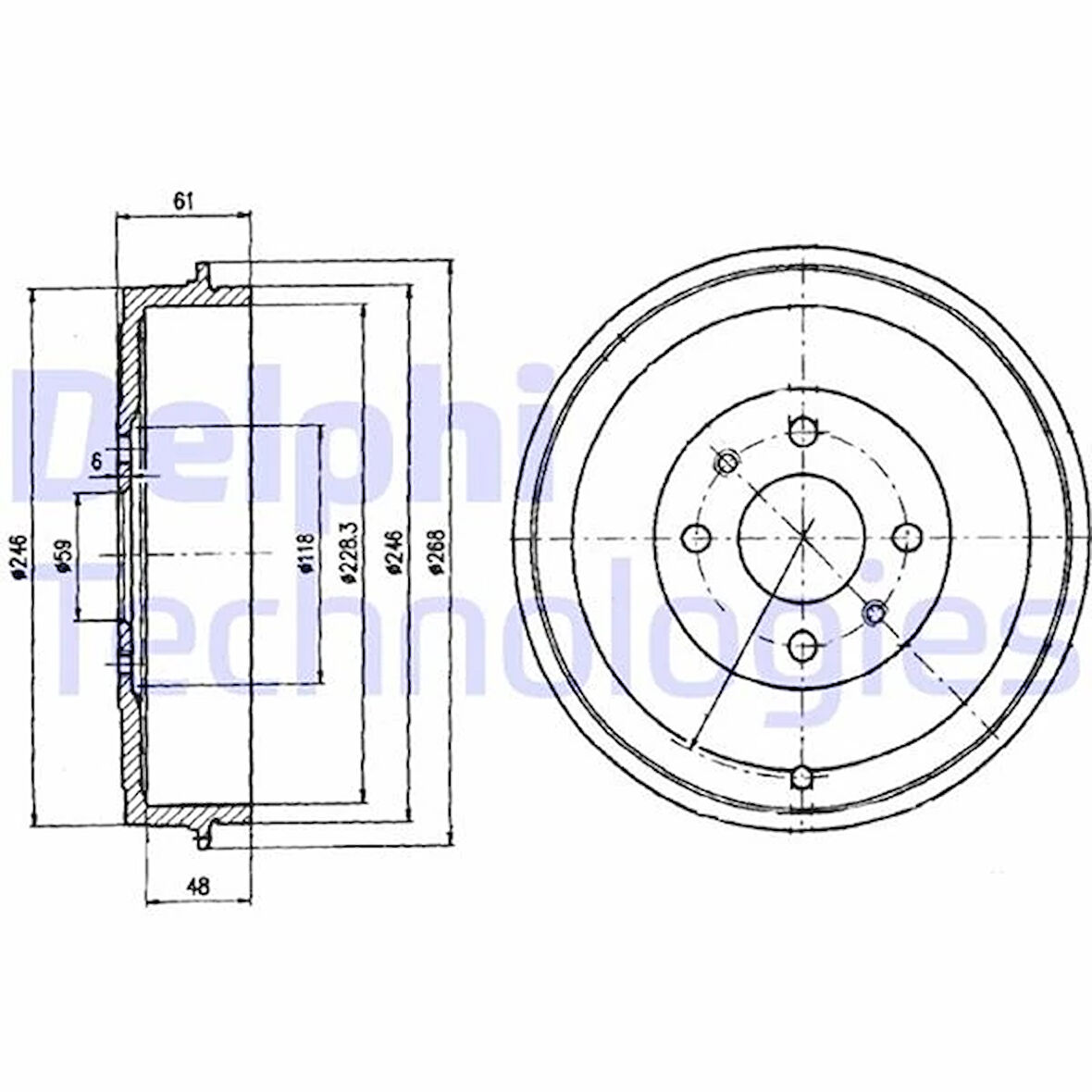 ARKA FREN KAMPANASI FIAT ALBEA 2000 DOBLO 2001 FIORINO 2009 LINEA 2009 MAREA 2000 TEMPRA 1992-1996 TIPO 1990-1995 UNO 1998-2006 PEUGEOT BIPPER 2008 CITROEN NEMO 2008 228.2 MM 4 DELIK 60814839 7769850 4247 55 52015299