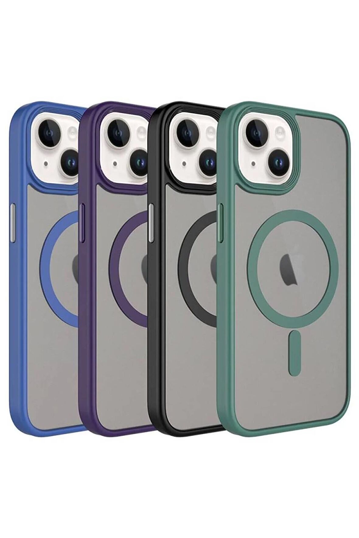 Apple iPhone 15 Plus Uyumlu Kılıf Arkası Mat Magsafe Wireless Şarj Özellikli Telefon Kılıfı Kapak