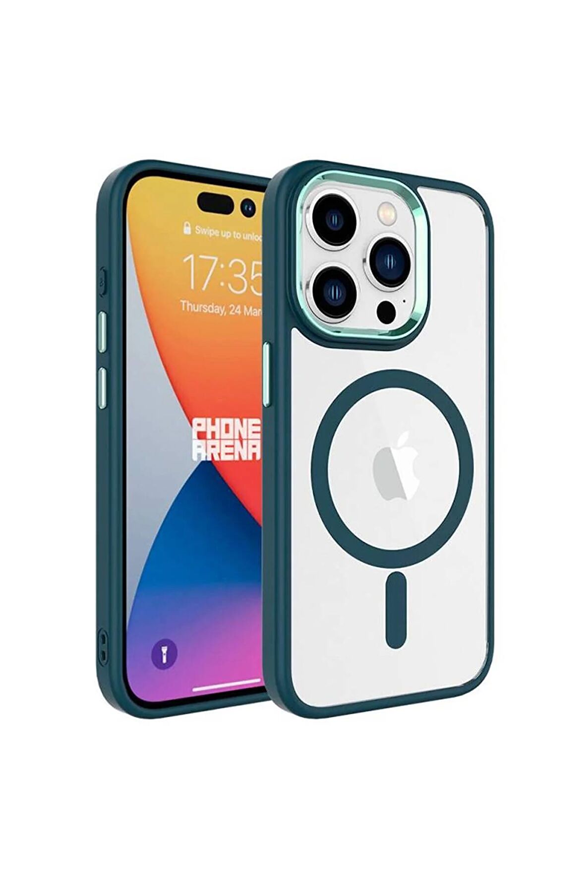 Apple iPhone 15 Pro Max ile Uyumlu Kılıf Wireless Şarj Özellikli Magsafe Telefon Kılıfı Kapak