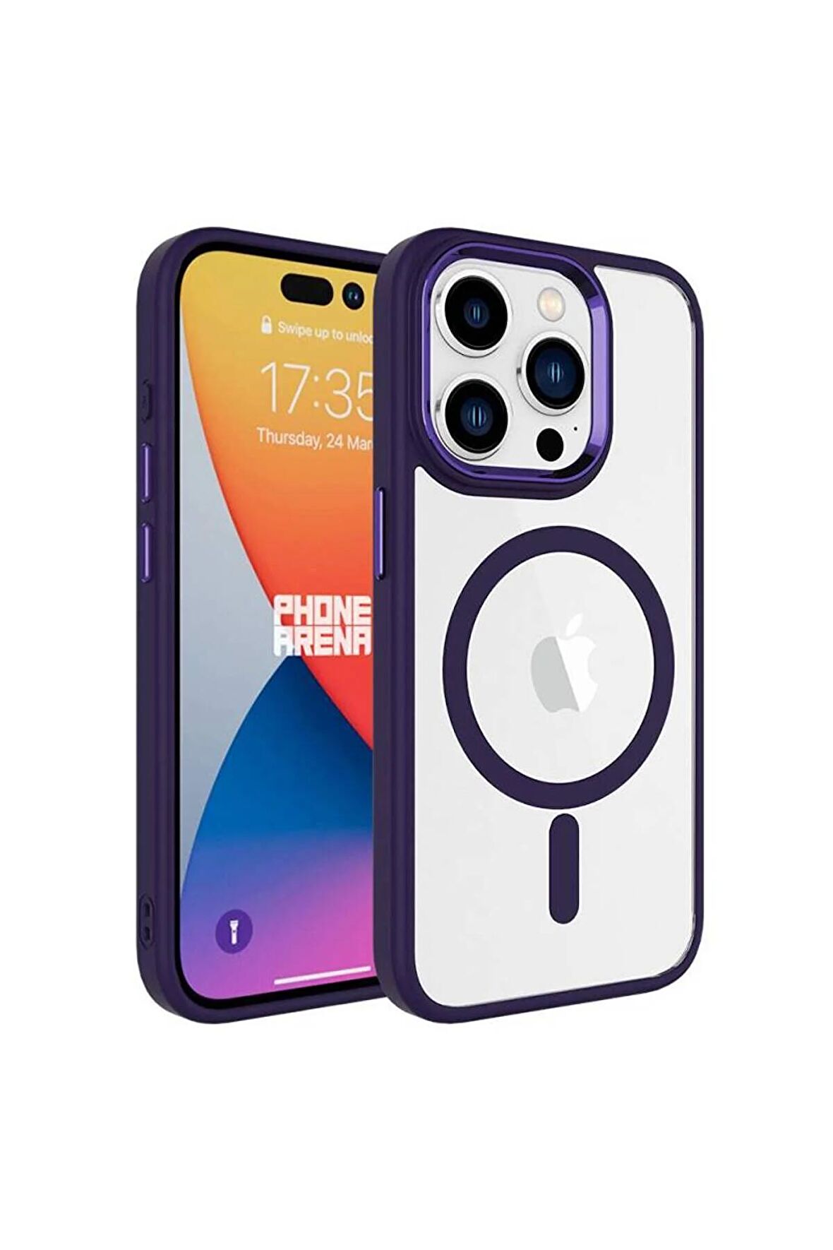 Apple iPhone 15 Pro ile Uyumlu Kılıf Wireless Şarj Özellikli Magsafe Telefon Kılıfı Kapak