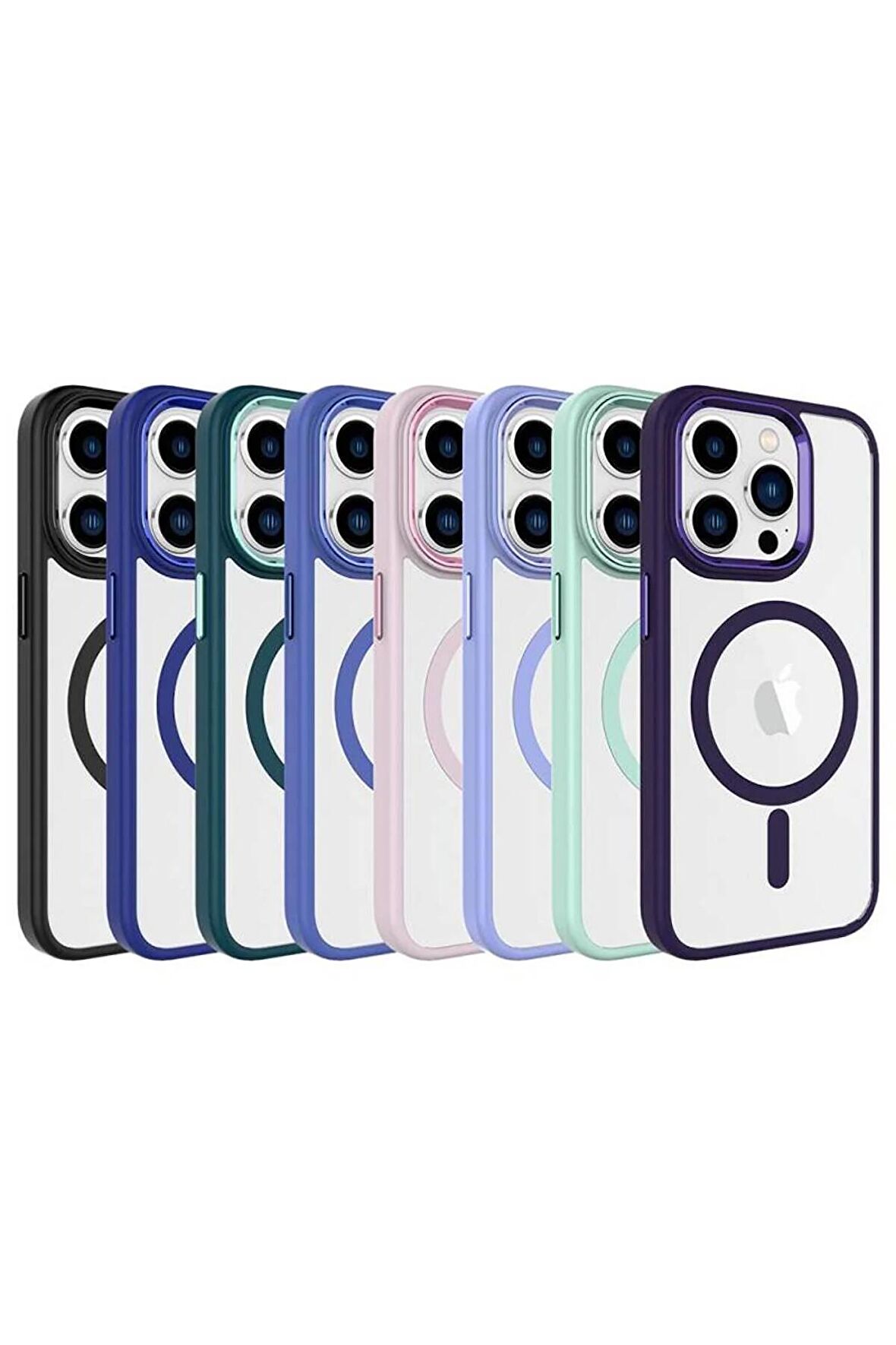 Apple iPhone 15 Pro ile Uyumlu Kılıf Wireless Şarj Özellikli Magsafe Telefon Kılıfı Kapak