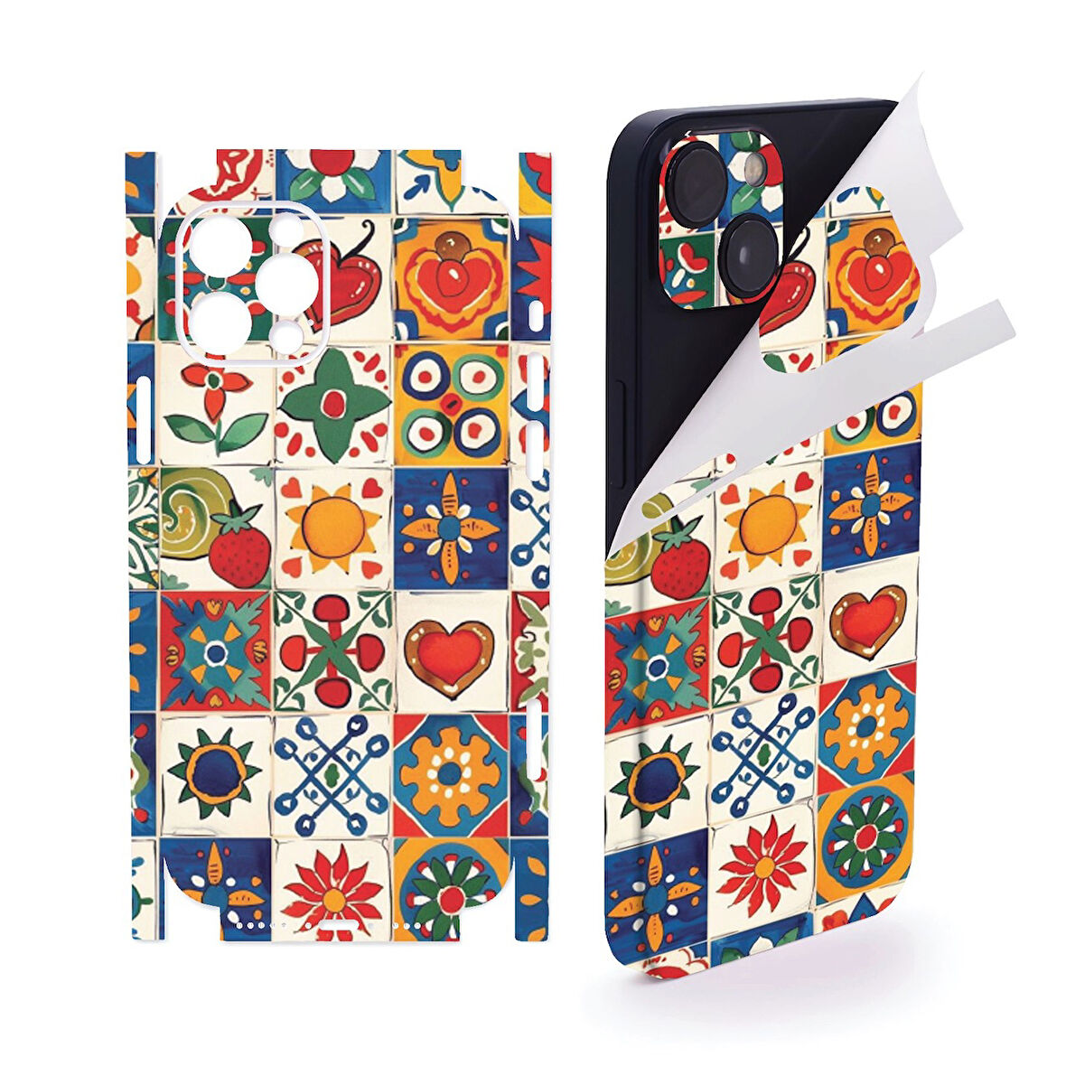 Apple İphone 15 pro için full kaplama koruma sticker kılıfsız kullanım çizilme önleyici KARELER