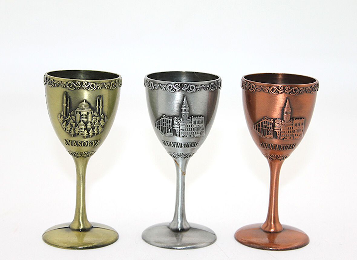 Metal İstanbul Yöresel Kadeh Bardak 