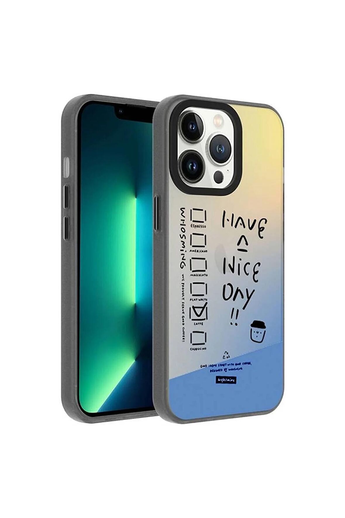 Apple iPhone 13 Pro Uyumlu Kılıf İyi Günler Temalı Telefon Kılıfı Kapak