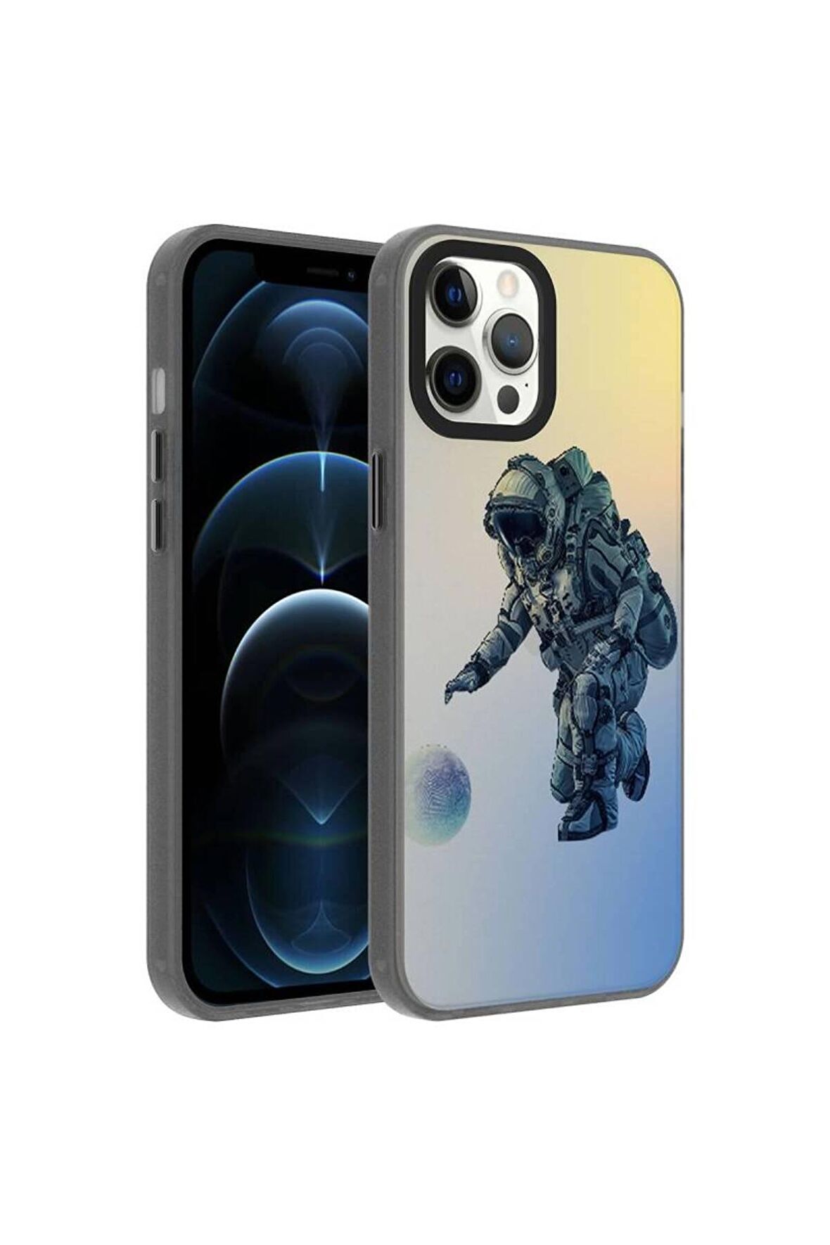 Apple iPhone 12 Pro Uyumlu Kılıf Astronot Temalı Telefon Kılıfı Kapak