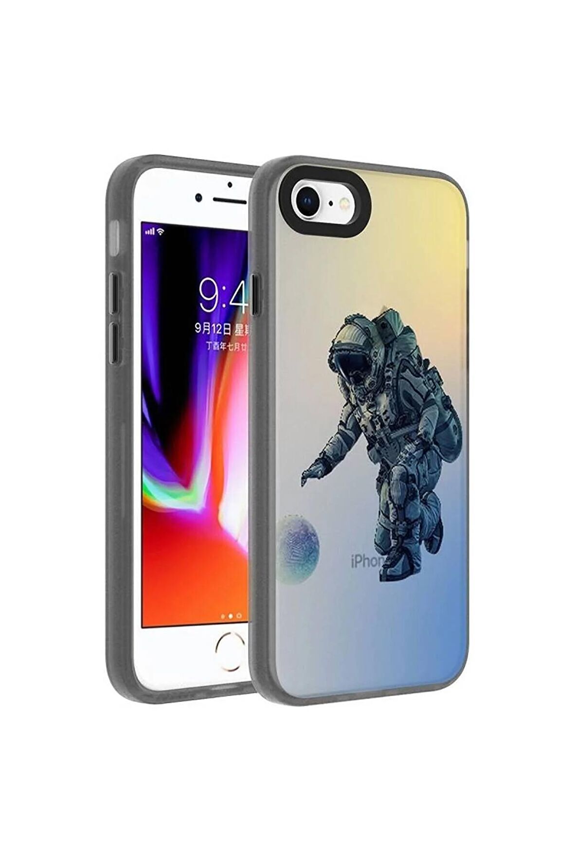 Apple iPhone 8 Uyumlu Kılıf Astronot Temalı Telefon Kılıfı Kapak
