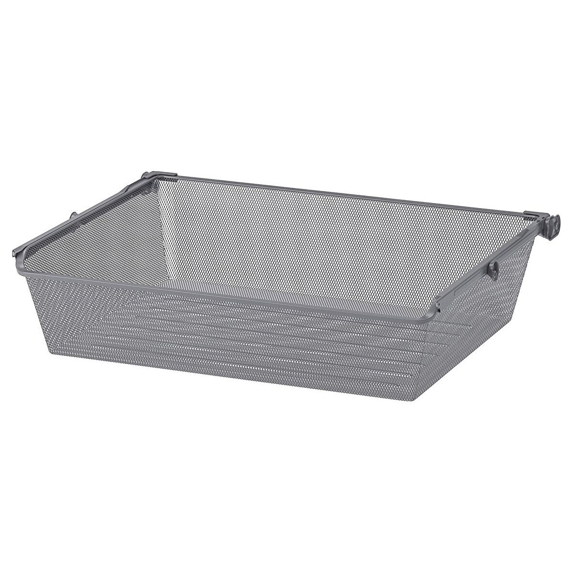 Raylı tel sepet, koyu gri, 75x58 cm