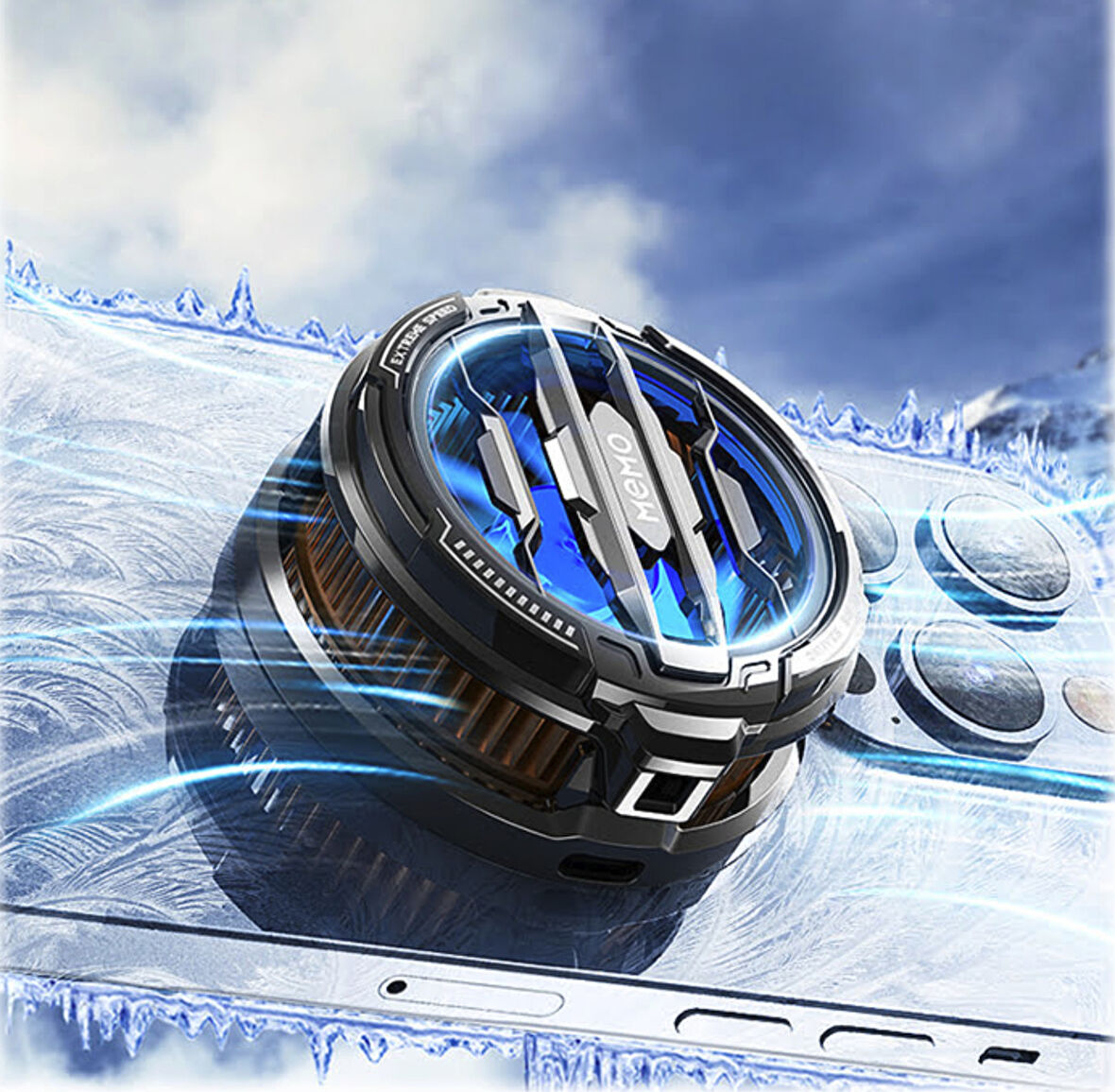 Buz Turbo Telefon soğutucu fan telefon tablet manyetik oyun gaming youtube yayıncı Memo