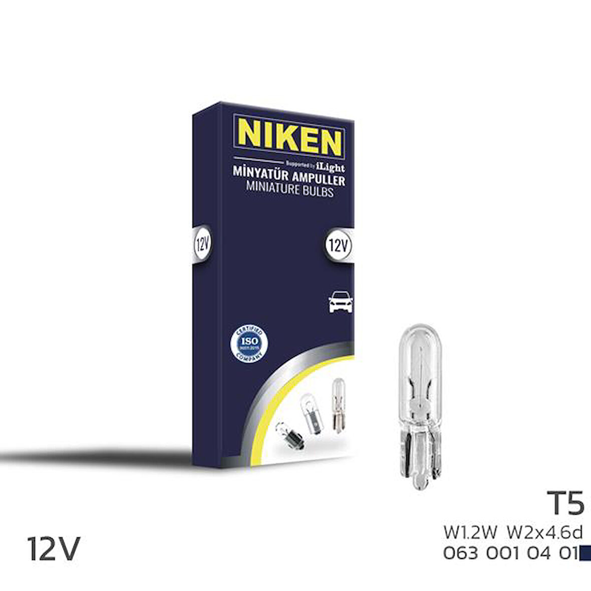 NIKEN T5 MINYATUR AMPUL W1.2W W2X4.6D 125 10LU (10 ADET)