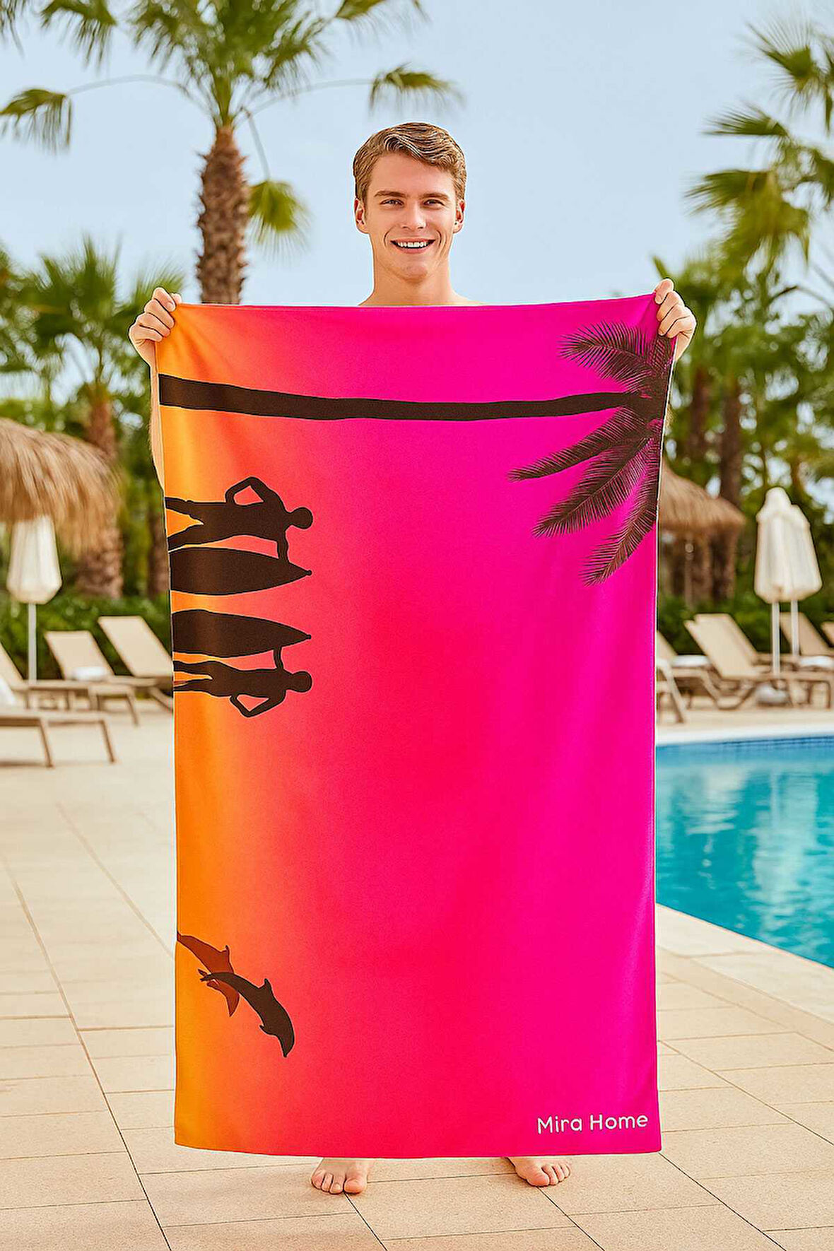 SeaDream Tropikal Desenli Plaj Havlusu 70X140 Cm Sunshine