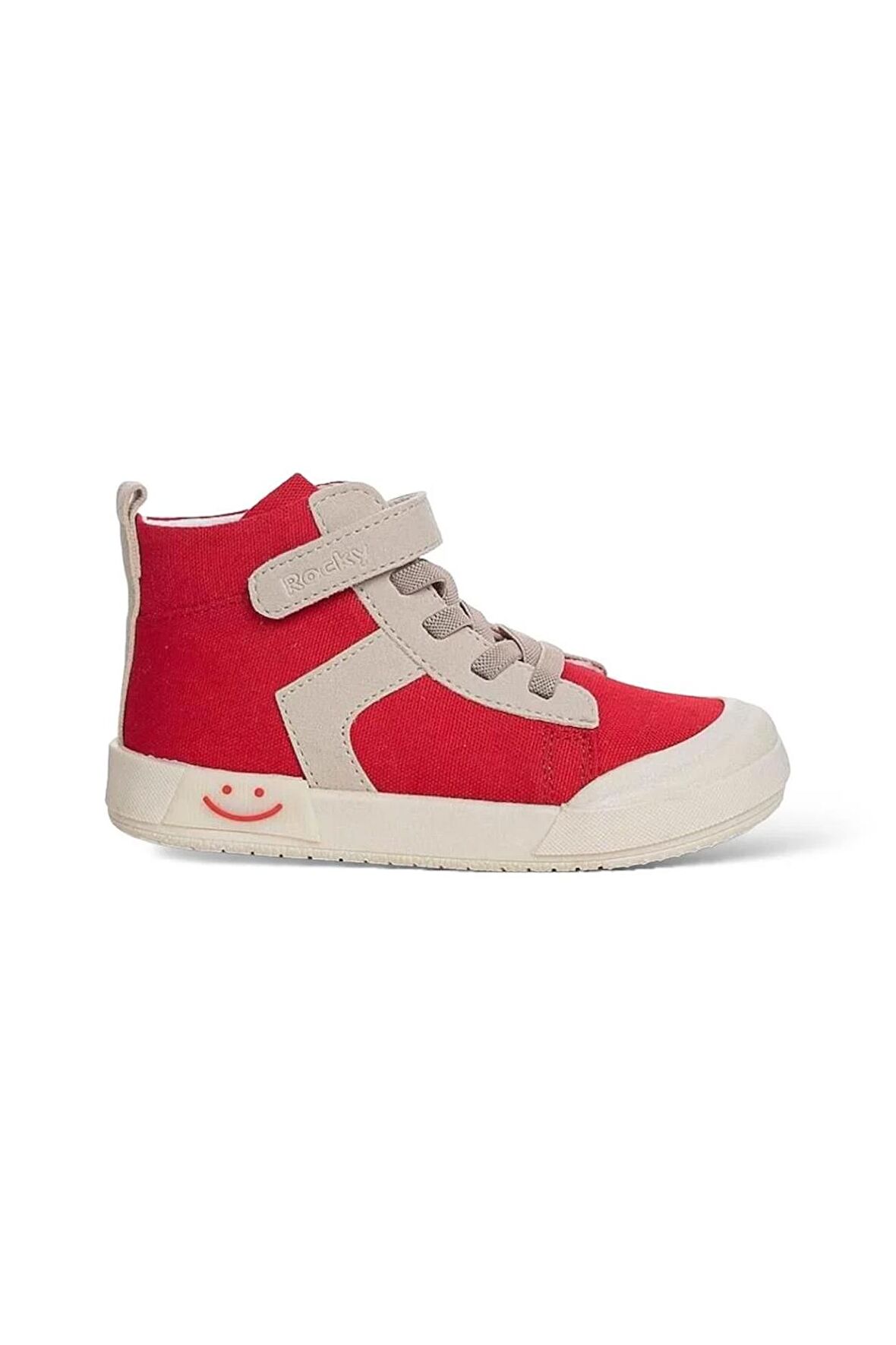 Ortopedik Unisex Işıklı Bilekli Keten Çocuk Spor Ayakkabı KIRMIZI