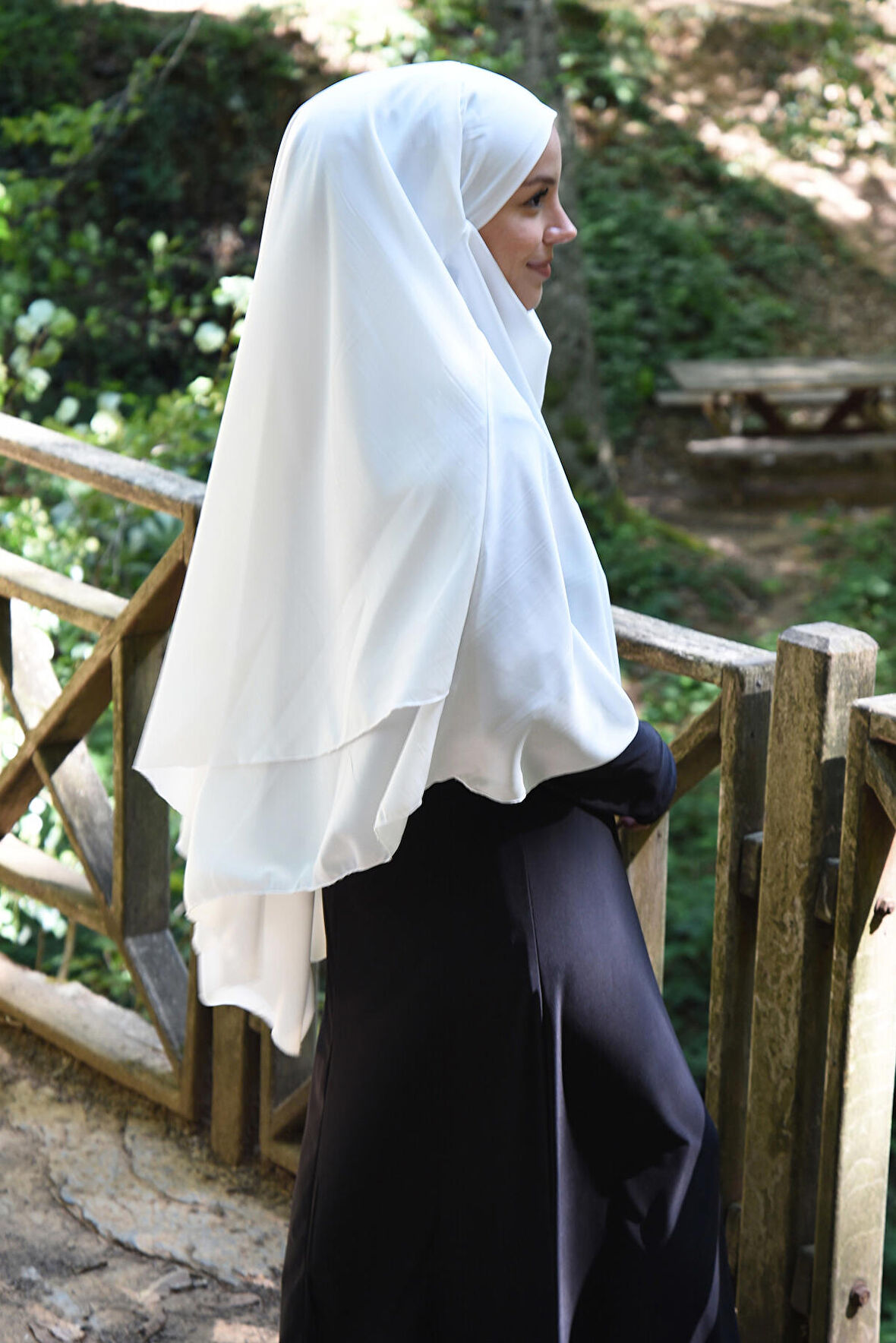 Medine İpeği Tesettür Sufle Khimar Ekru - Ekru