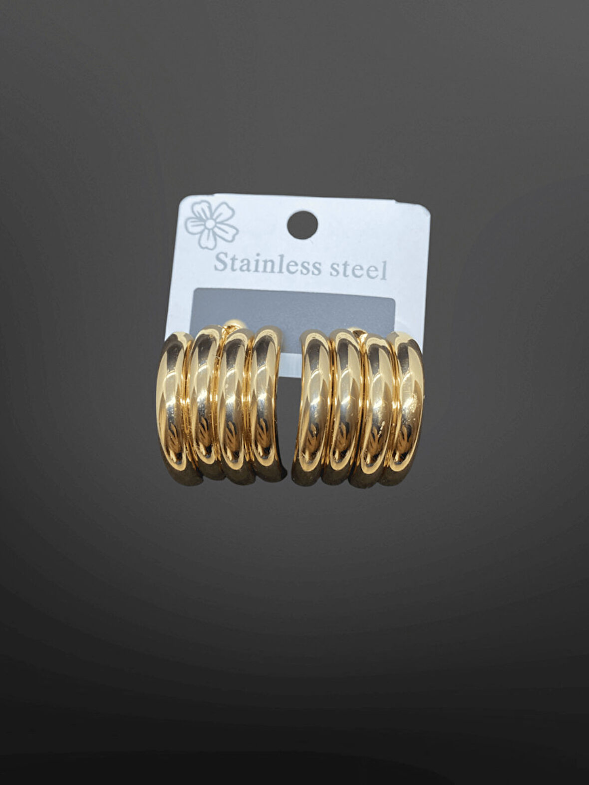 Altın Renkli 316L Çelik Halka Model Kadın Küpe | Zamansız ve Şık