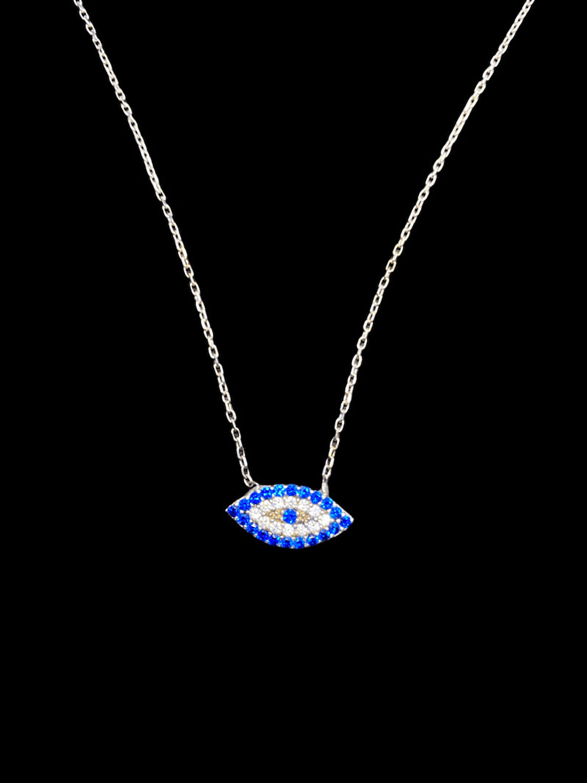 💎 Mavi Nazar Boncuğu Kolye | 925 İthal Gümüş & Parlak Zirkon Taş | Koruma Sembolü | Şık Günlük Takı