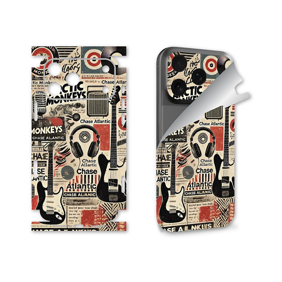 Apple Uyumlu İphone 17 pro max için full kaplama sticker çizilme önleme kılıfsız kullanım için MÜZİK