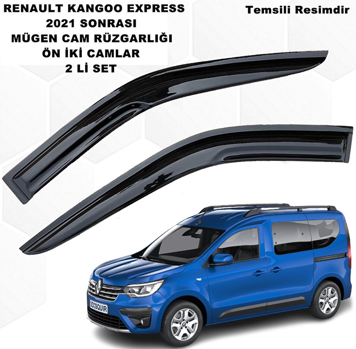 Renault Kangoo Express Mügen Cam Rüzgarlığı 2021 Sonrası Ön İki Cam 2 Li Set Cam Rüzgarlığı