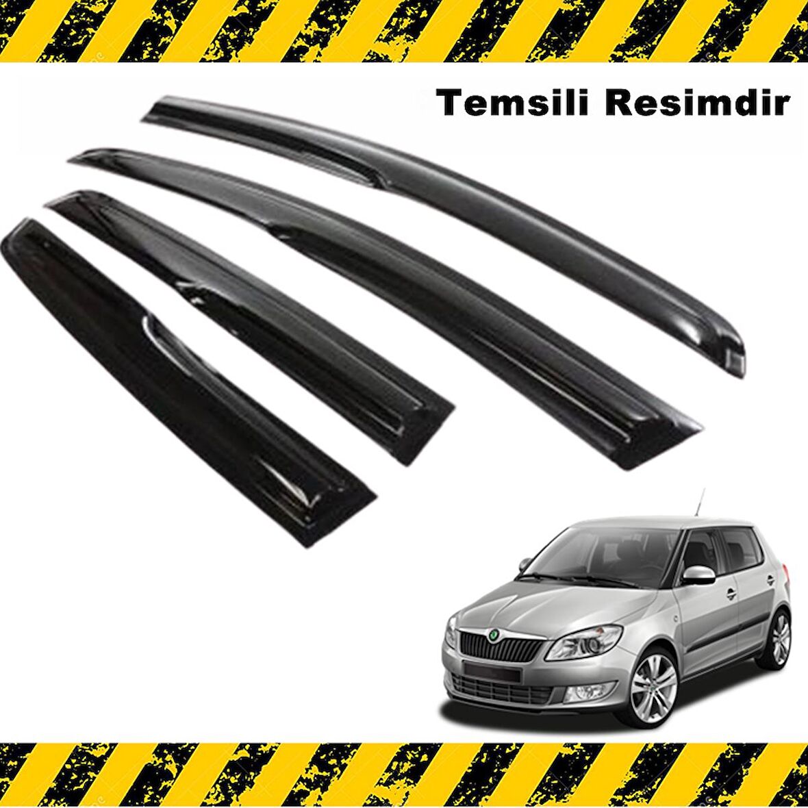 Skoda Fabia HB Mügen Cam Rüzgarlığı 2009-2014 Arası 4 Lü SET