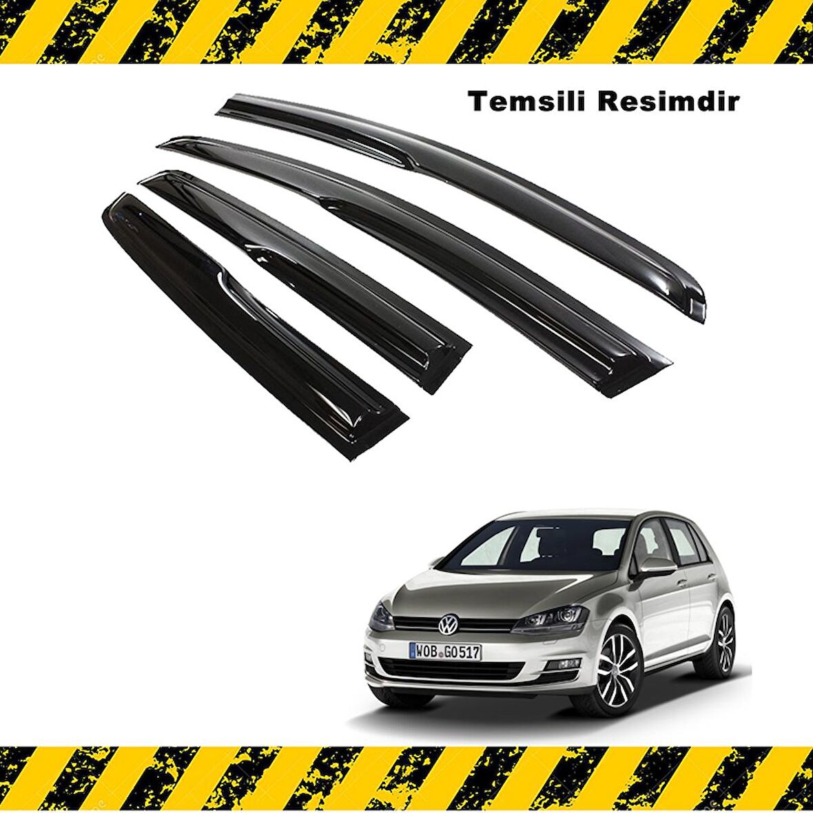 VW GOLF 7 Mügen Cam Rüzgarlığı HB 2013 Sonrası 4 Lü SET