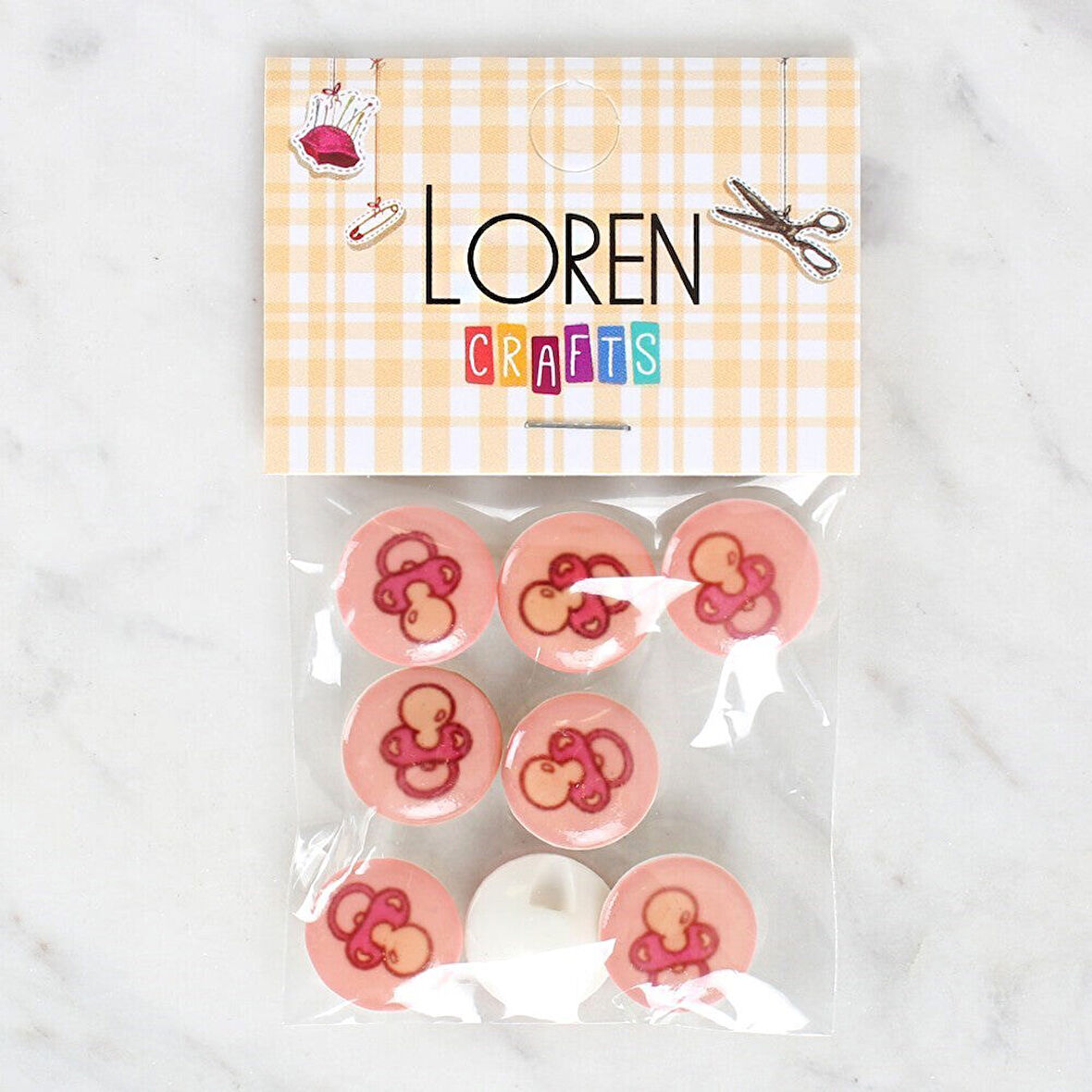 Loren Crafts 8'li Emzik Düğme - 1006