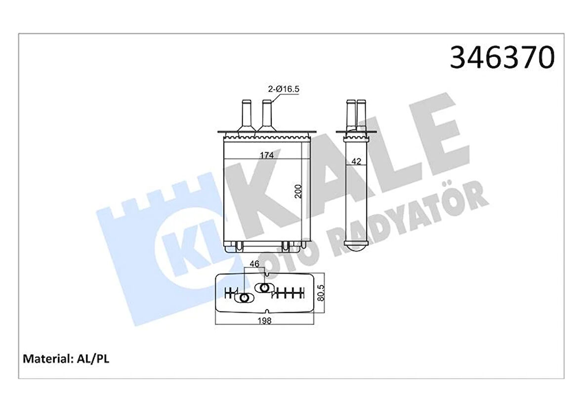 KALORİFER RADYATÖRÜ PUNTO 1.1-1.2-1.4-1.6-1.7 1993-1999 46721212 46722095 5893932