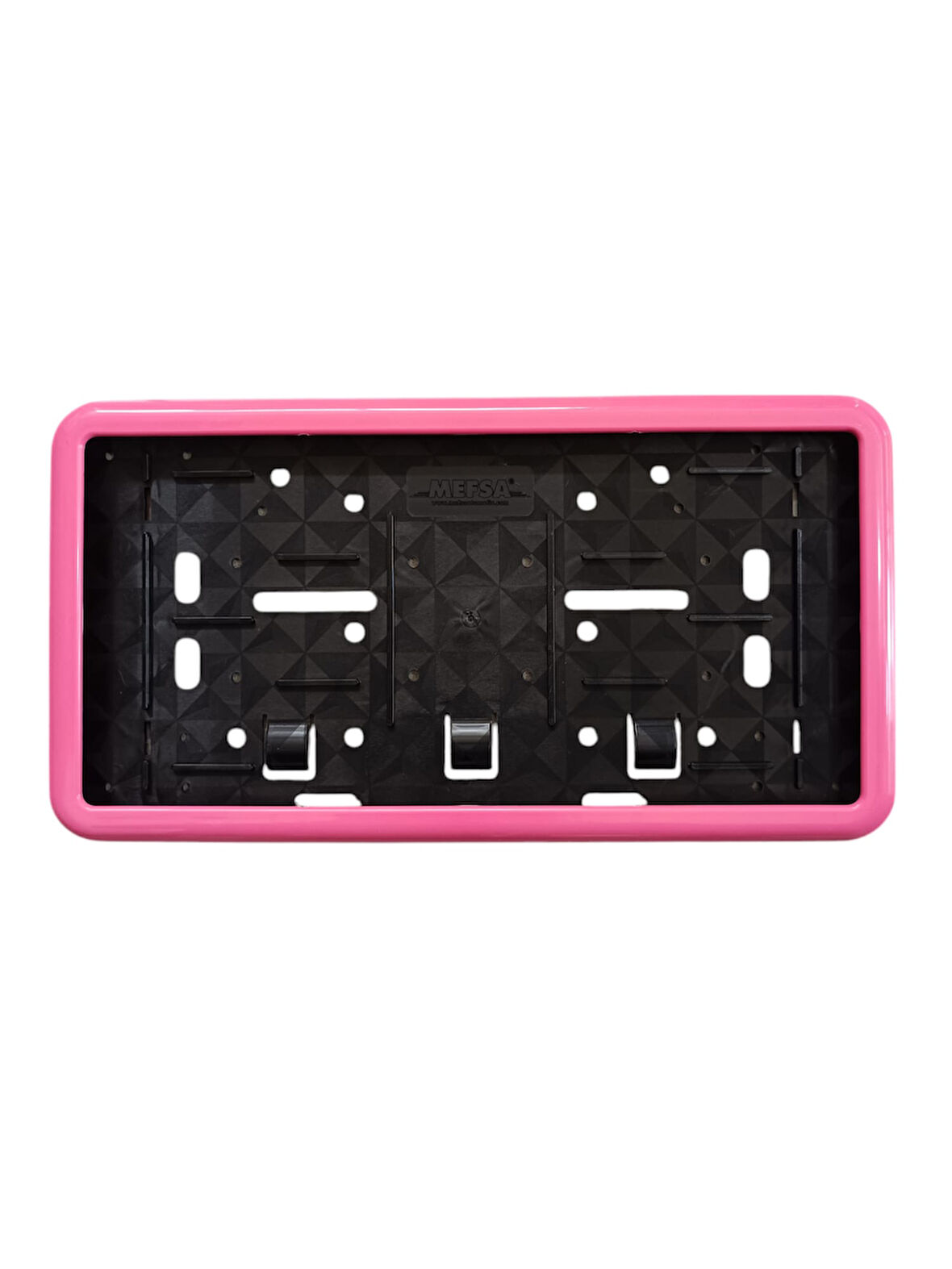 Çerçeveli Dikdörtgen Plakalık Plaka Altlığı Pembe  32x17 cm