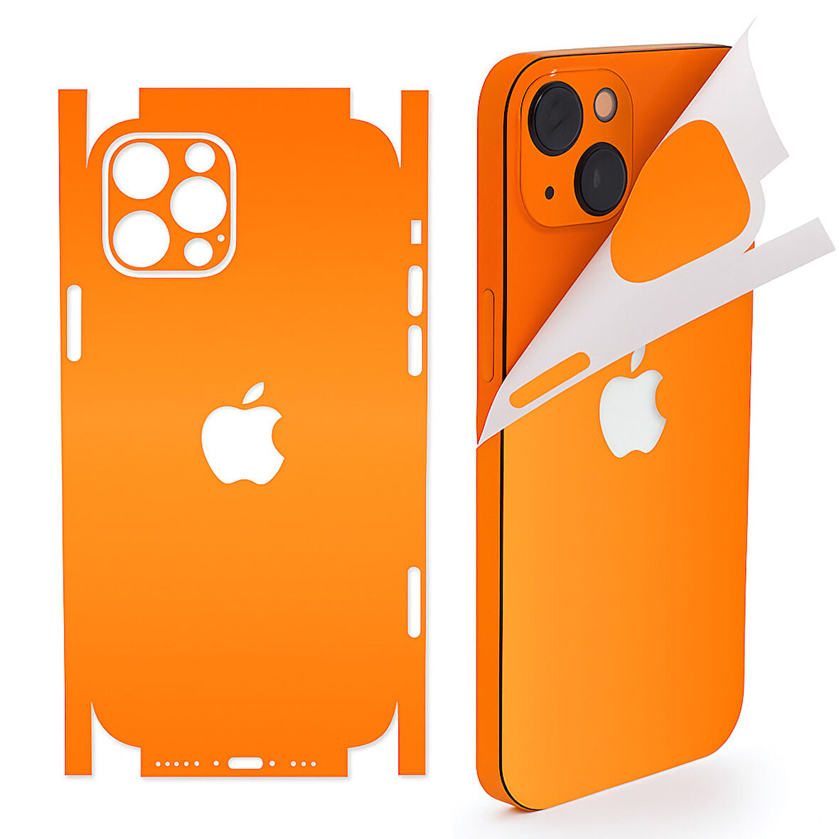 Apple İphone 15 için full kaplama koruma sticker kılıfsız kullanım çizilme önleyici MAT TURUNCU