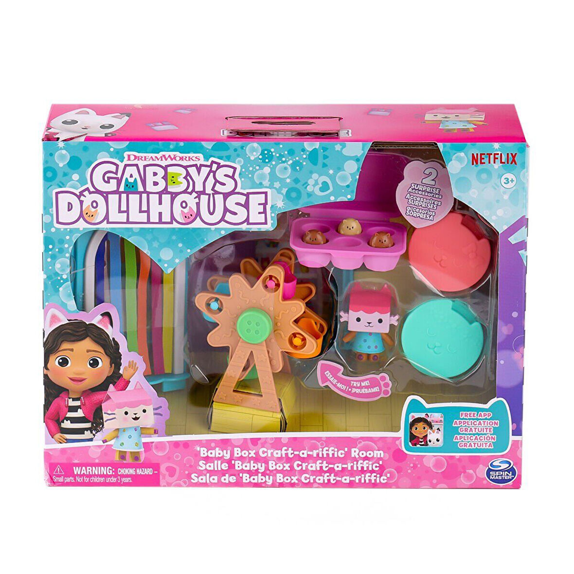 69300 Gabbys Dollhouse Baby Box Cat Craft-a-Riffic Room Gabby Kedi Riffic Odası