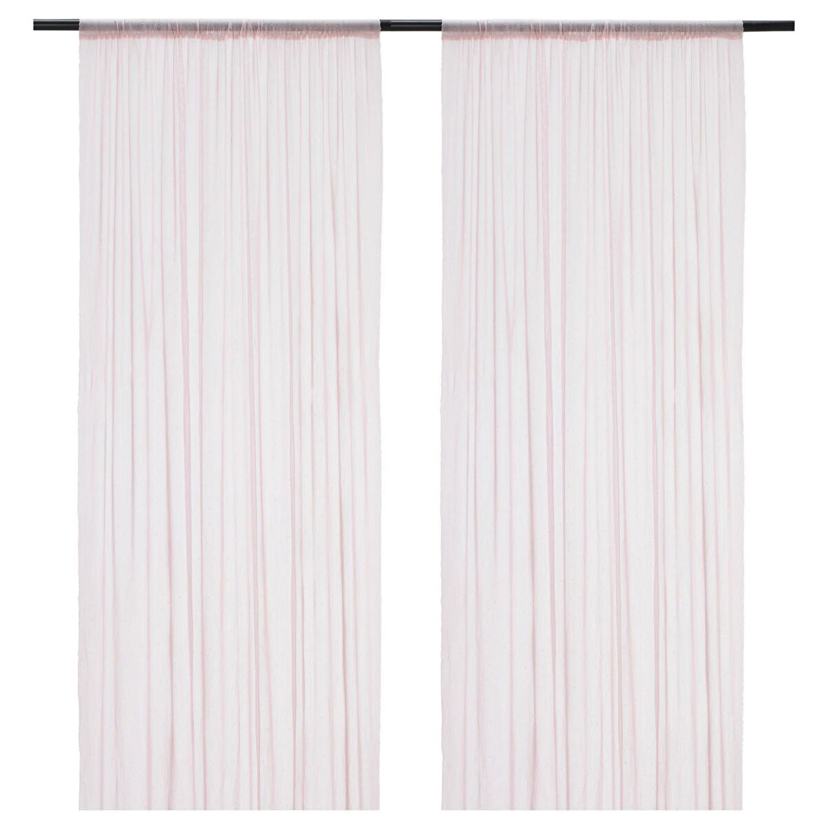 Tül perde/2 kanat, pembe, 145x300 cm