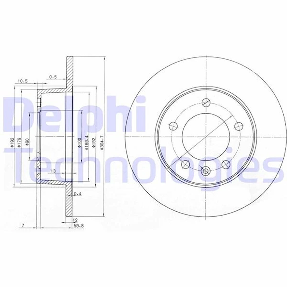 ARKA FREN AYNASI RENAULT MASTER 2 2000 OPEL MOVANO 2000 305X12X5DL 7700314107 4403045 4320600QAA