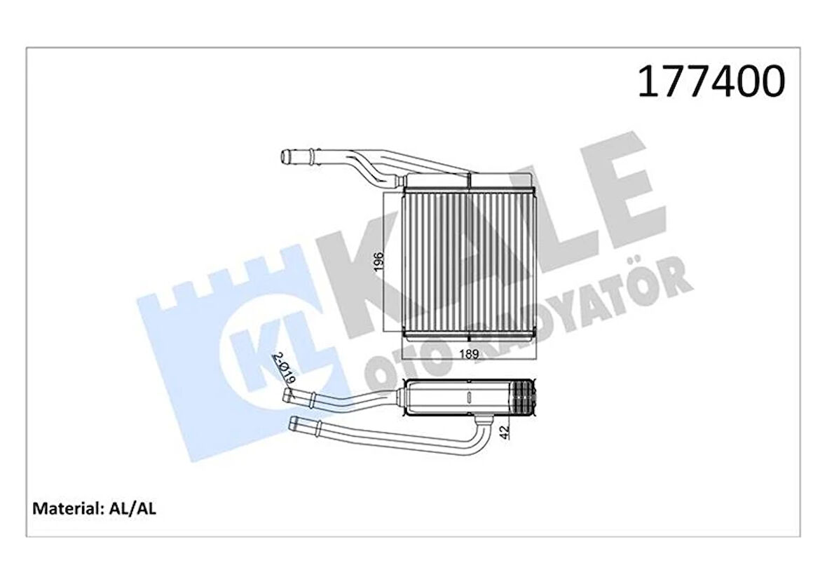 KALORİFER RADYATÖRÜ FOCUS-TOURNEO CONNECT 1.6 165-1.8 165-1.8 TDI 207X196X27 2 SIRA ALB 1062254 XS4H18476AB