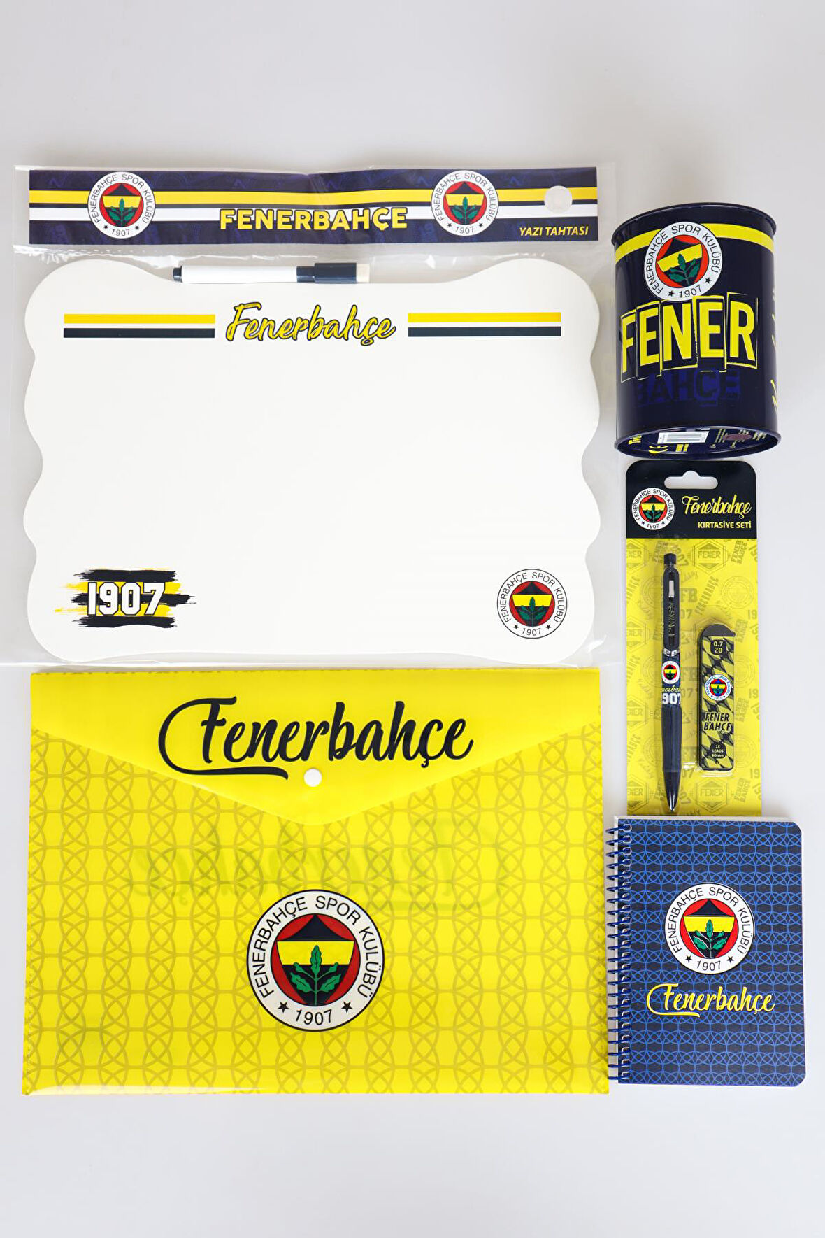 YENİ SEZON LİSANSLI FENERBAHÇE ÇITÇIT DOSYA,BLOKNOT,YAZI TAHTASI,KUMBARA,UÇLU KALEM VE UÇ SETİ