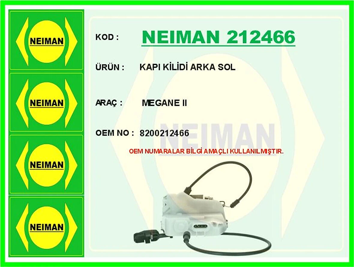 KAPI KİLİDİ ARKA SOL MEGANE 2 8200212466