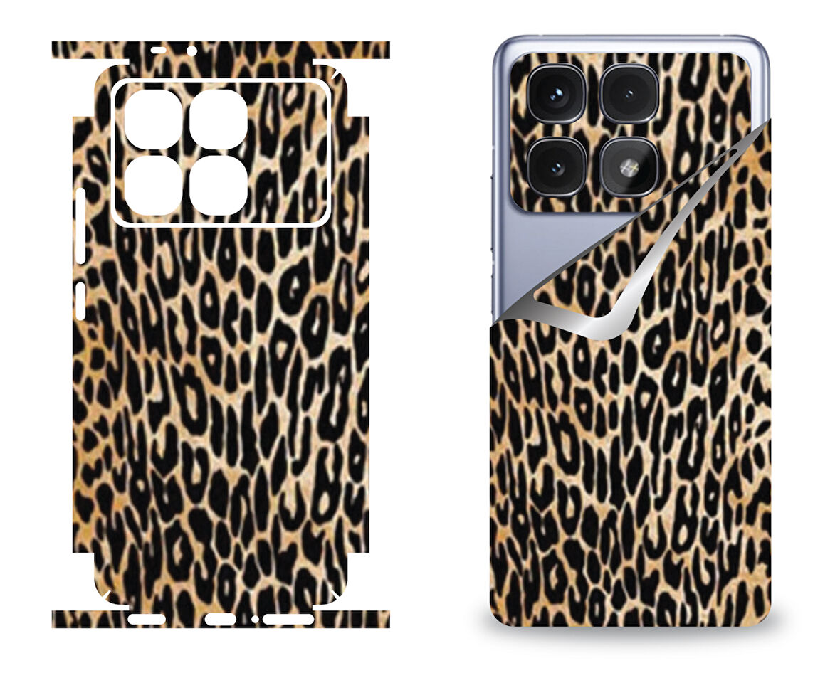Xiaomi Redmi K70 Ultra için uyumlu 360 full arka kaplama koruma sticker - KADİFE LEOPAR