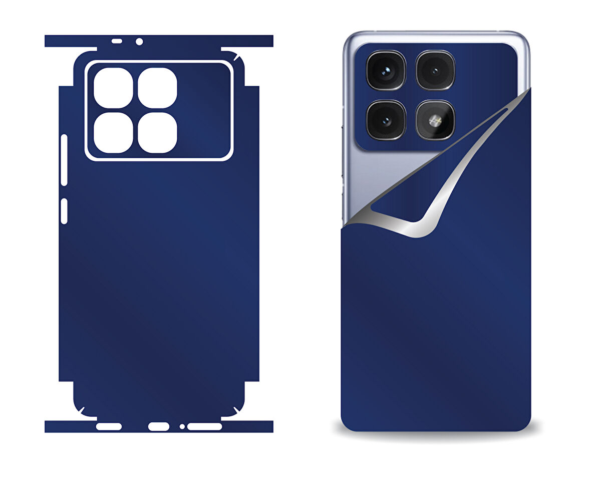Xiaomi Redmi K70 Ultra için uyumlu 360 full arka kaplama koruma sticker - MAT MAVİ
