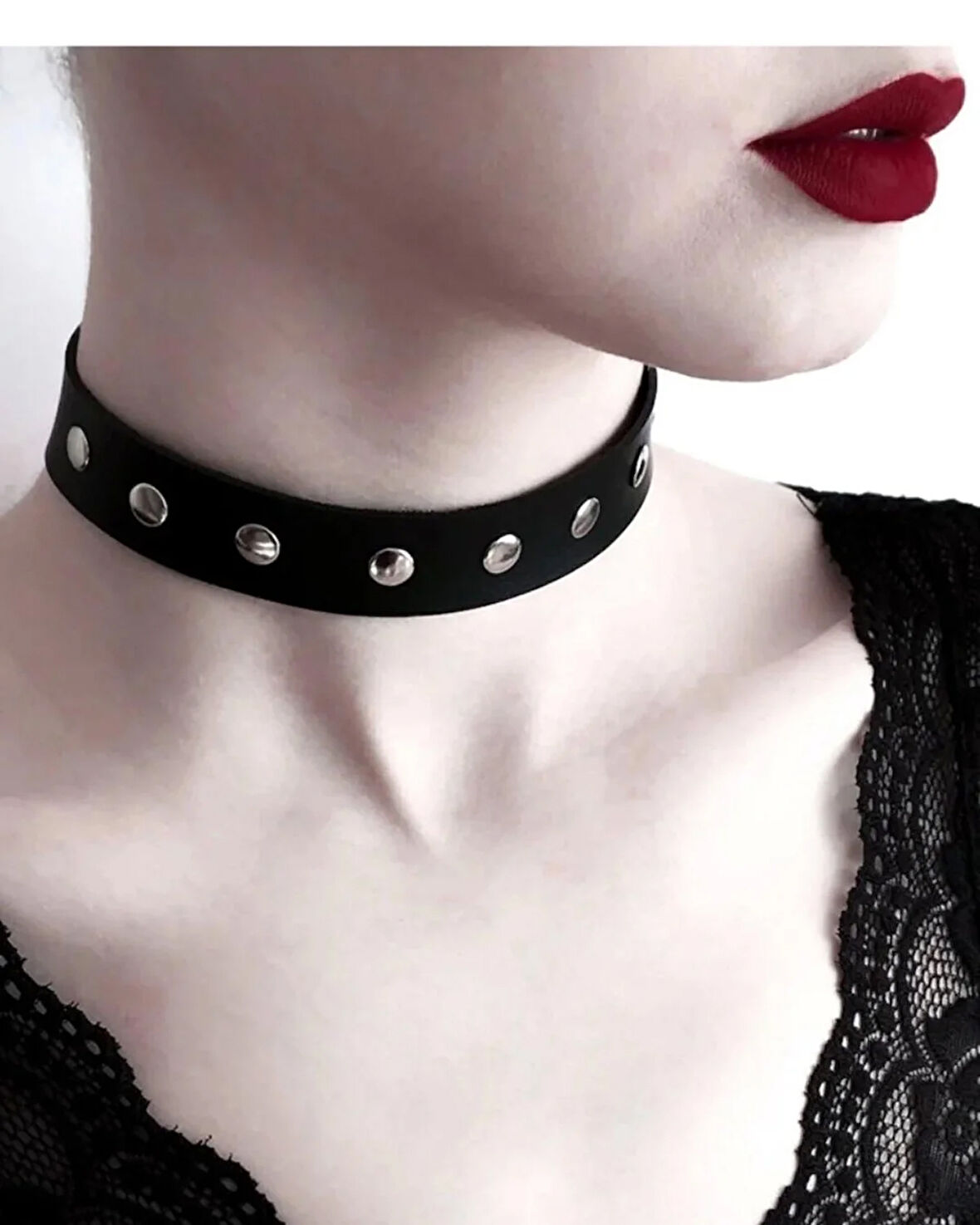 Deri Metalli Kadın Boyunluk